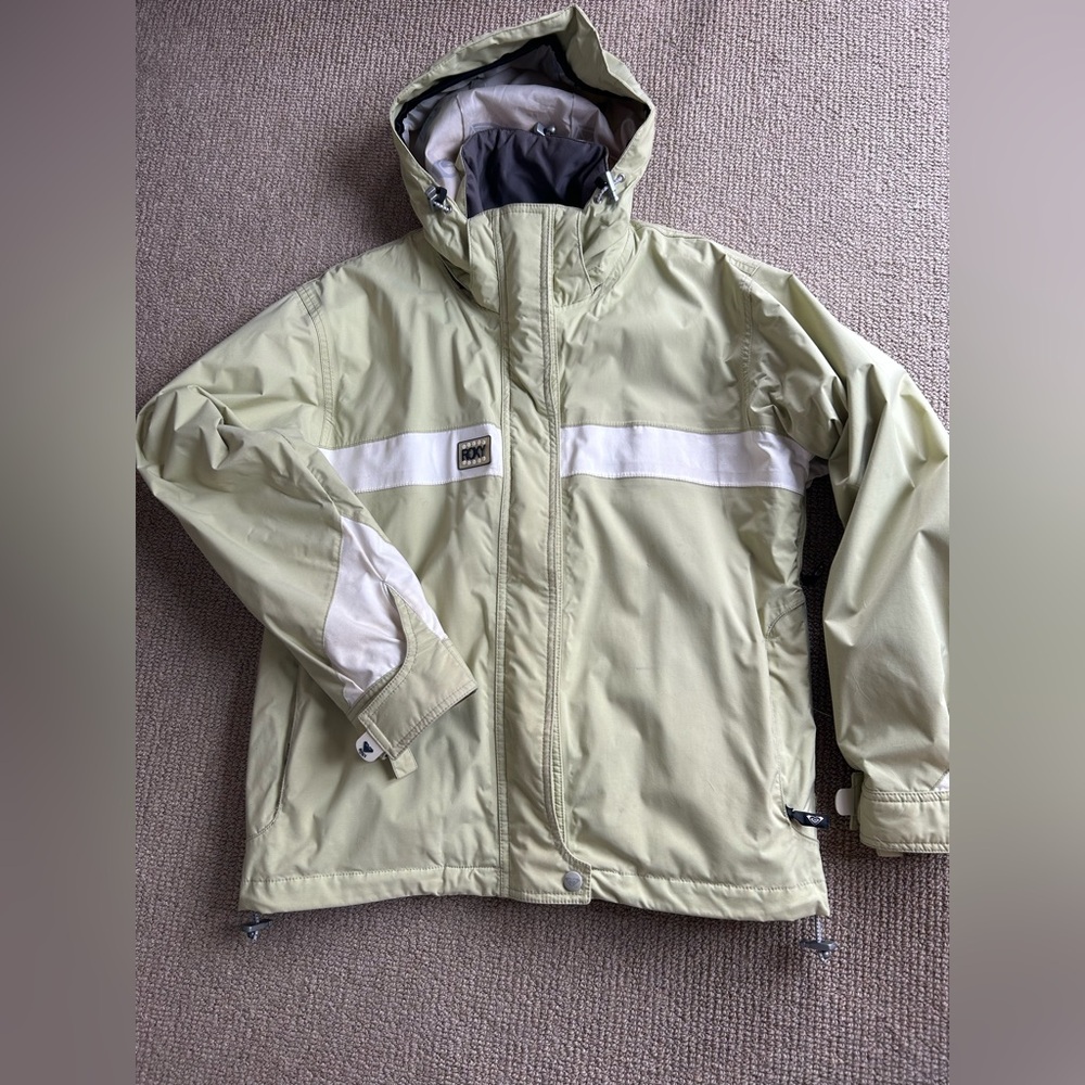 Roxy Kids Light Green Raincoat with White Stripes